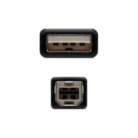Cable usb 2.0 impresora nanocable 10.01.0104-bk/ usb tipo-b macho - usb macho/ 3m/ negro