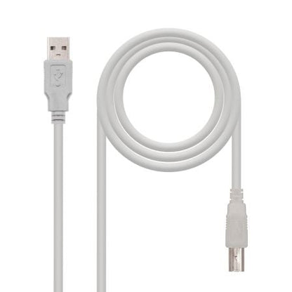 Cable usb 2.0 impresora nanocable 10.01.0104/ usb tipo-b macho - usb macho/ 3m/ beige