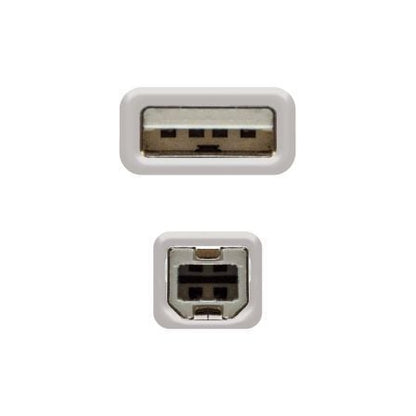 Cable usb 2.0 impresora nanocable 10.01.0104/ usb tipo-b macho - usb macho/ 3m/ beige