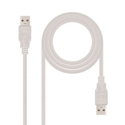 Cable usb 2.0 nanocable 10.01.0302/ usb macho - usb macho/ 1m/ beige