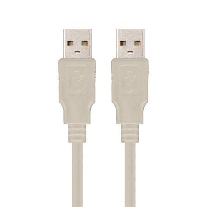 Cable usb 2.0 nanocable 10.01.0302/ usb macho - usb macho/ 1m/ beige