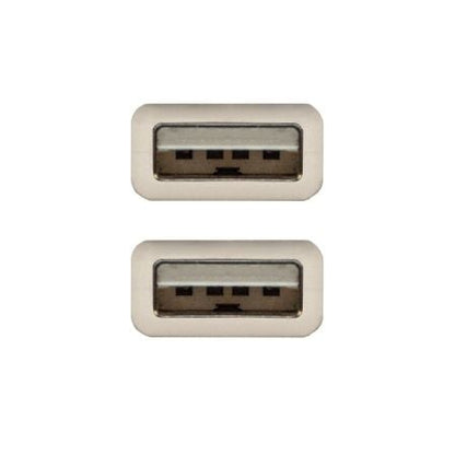 Cable usb 2.0 nanocable 10.01.0302/ usb macho - usb macho/ 1m/ beige