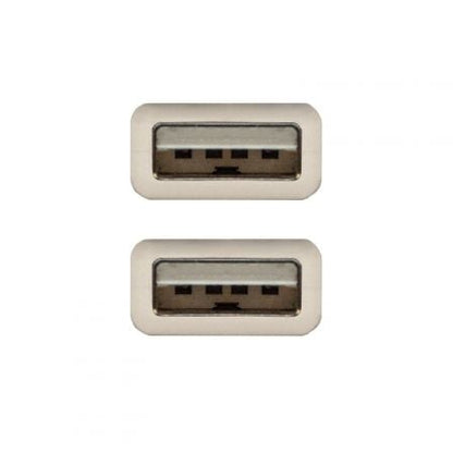 Cable usb 2.0 nanocable 10.01.0304/ usb macho - usb macho/ 3m/ beige