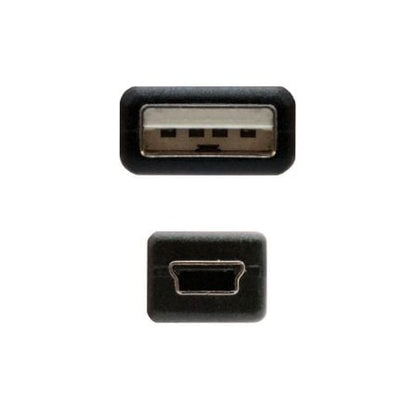 Cable usb 2.0 nanocable 10.01.0400/ usb macho - miniusb macho/ 50cm/ negro