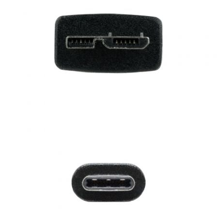 Cable usb 3.0 tipo-c nanocable 10.01.1201-bk/ usb tipo-c macho - microusb macho/ 5gbps/ 1m/ negro