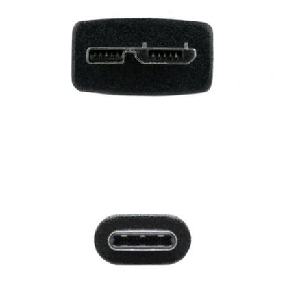 Cable usb 3.0 tipo-c nanocable 10.01.1201-bk/ usb tipo-c macho - microusb macho/ 5gbps/ 1m/ negro