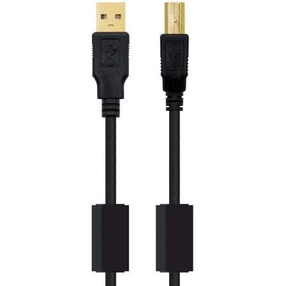 Cable usb 2.0 impresora nanocable 10.01.1203/ usb tipo-b macho - usb macho/ 3m/ negro