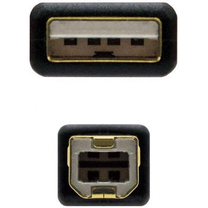 Cable usb 2.0 impresora nanocable 10.01.1203/ usb tipo-b macho - usb macho/ 3m/ negro