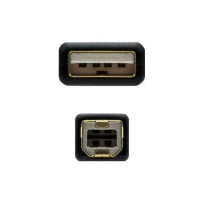 Cable usb 2.0 impresora nanocable 10.01.1205/ usb tipo-b macho - usb macho/ 5m/ negro