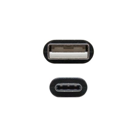 Cable usb 2.0 nanocable 10.01.2101/ usb tipo-c macho - usb macho/ 480mbps/ 1m/ negro