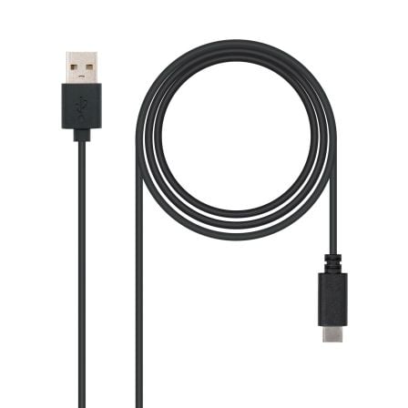 Cable usb 2.0 nanocable 10.01.2102/ usb tipo-c macho - usb macho/ 480mbps/ 2m/ negro