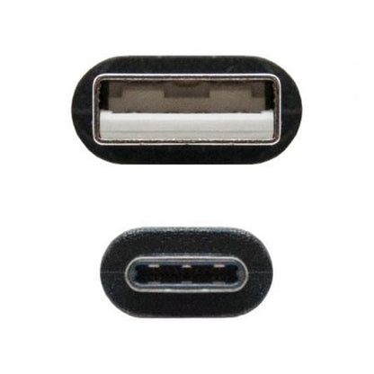 Cable usb 2.0 nanocable 10.01.2103/ usb macho - usb tipo-c macho/ 480mbps/ 3m/ negro