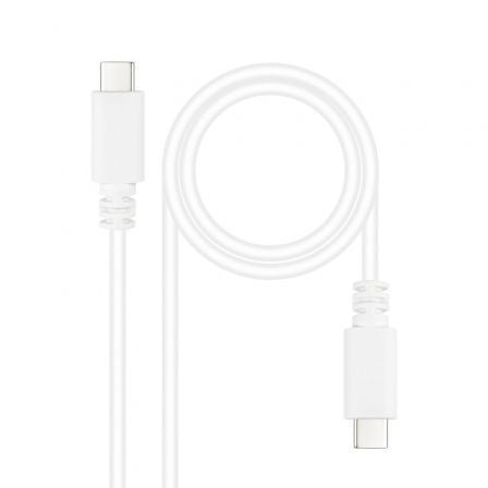 Cable usb 2.0 tipo-c nanocable 10.01.2301-l150-w/ usb tipo-c macho - usb tipo-c macho/ 480mbps/ 1.5m/ blanco