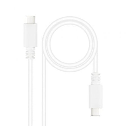Cable usb 2.0 tipo-c nanocable 10.01.2301-l150-w/ usb tipo-c macho - usb tipo-c macho/ 480mbps/ 1.5m/ blanco
