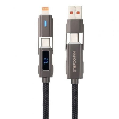 Cable usb 2.0 tipo-c nanocable 10.01.2501/ usb tipo-c macho + usb macho - usb tipo-c macho + lightning macho/ hasta 27w/