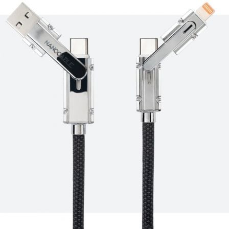 Cable usb 2.0 tipo-c nanocable 10.01.2601/ usb tipo-c macho + usb macho - usb tipo-c macho + lightning macho/ hasta 27w/