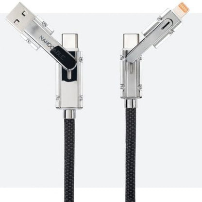 Cable usb 2.0 tipo-c nanocable 10.01.2602/ usb tipo-c macho + usb macho - usb tipo-c macho + lightning macho/ hasta 27w/
