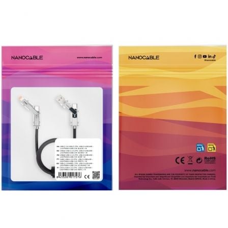 Cable usb 2.0 tipo-c nanocable 10.01.2602/ usb tipo-c macho + usb macho - usb tipo-c macho + lightning macho/ hasta 27w/