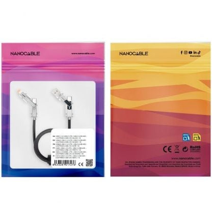 Cable usb 2.0 tipo-c nanocable 10.01.2602/ usb tipo-c macho + usb macho - usb tipo-c macho + lightning macho/ hasta 27w/