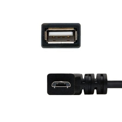 Cable usb 2.0 nanocable 10.01.3600/ microusb macho - usb hembra/ 15cm/ negro