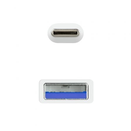 Cable usb 3.1 nanocable 10.01.4002-w/ usb tipo-c macho - usb macho/ 2m/ blanco