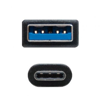 Cable usb 3.1 tipo-c nanocable 10.01.4002/ usb tipo-c macho - usb macho/ 10gbps/ 2m/ negro