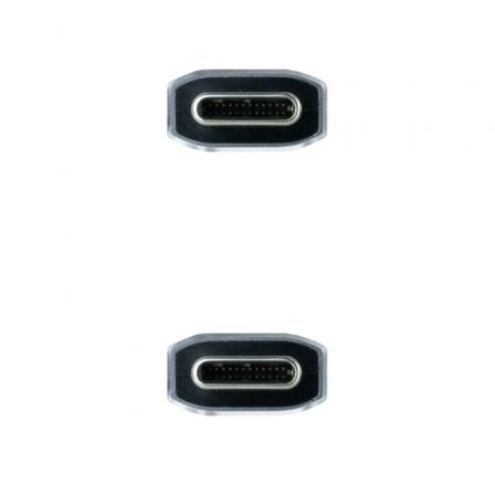 Cable usb 3.1 tipo-c nanocable 10.01.4101-comb/ usb tipo-c macho - usb tipo-c macho/ hasta 100w/ 10gbps/ 1m/ gris y negro