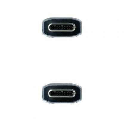 Cable usb 3.1 tipo-c nanocable 10.01.4101-comb/ usb tipo-c macho - usb tipo-c macho/ hasta 100w/ 10gbps/ 1m/ gris y negro