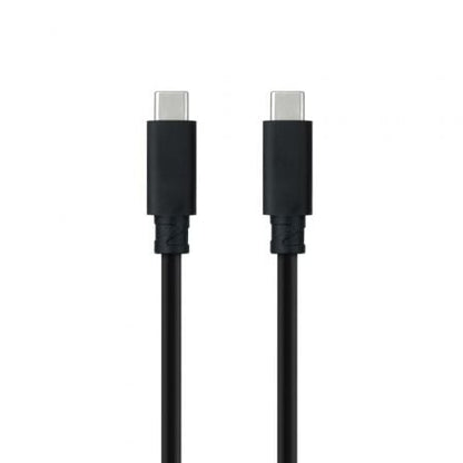 Cable usb 3.1 tipo-c nanocable 10.01.4101-l150/ usb tipo-c macho - usb tipo-c macho/ hasta 100w/ 10gbps/ 1.5m/ negro