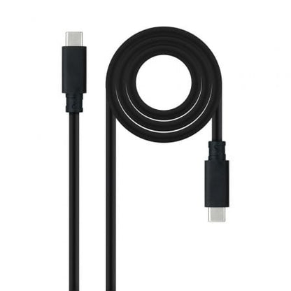 Cable usb 3.1 tipo-c nanocable 10.01.4101-l150/ usb tipo-c macho - usb tipo-c macho/ hasta 100w/ 10gbps/ 1.5m/ negro