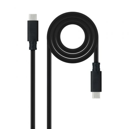 Cable usb 3.1 tipo-c nanocable 10.01.4102/ usb tipo-c macho - usb tipo-c macho/ hasta 100w/ 10gbps/ 2m/ negro