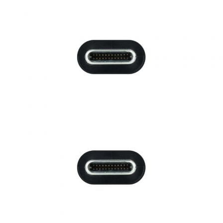 Cable usb 3.1 tipo-c nanocable 10.01.4102/ usb tipo-c macho - usb tipo-c macho/ hasta 100w/ 10gbps/ 2m/ negro