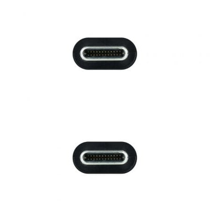 Cable usb 3.1 tipo-c nanocable 10.01.4102/ usb tipo-c macho - usb tipo-c macho/ hasta 100w/ 10gbps/ 2m/ negro