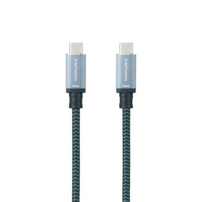 Cable usb 3.2 tipo-c nanocable 10.01.4103-comb/ usb tipo-c macho - usb tipo-c macho/ hasta 100w/ 20gbps/ 3m/ gris y negro