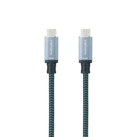 Cable usb 3.2 tipo-c nanocable 10.01.4103-comb/ usb tipo-c macho - usb tipo-c macho/ hasta 100w/ 20gbps/ 3m/ gris y negro