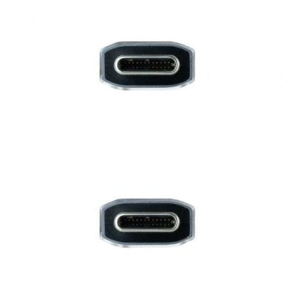 Cable usb 3.2 tipo-c nanocable 10.01.4103-comb/ usb tipo-c macho - usb tipo-c macho/ hasta 100w/ 20gbps/ 3m/ gris y negro