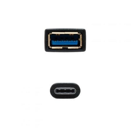 Cable usb 3.1 nanocable 10.01.4201/ usb tipo-c macho - usb hembra/ 15cm/ negro