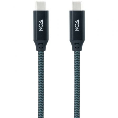 Cable usb 3.2 nanocable 10.01.4300-comb/ usb tipo-c macho - usb tipo-c macho/ hasta 100w/ 20gbps/ 50cm/ gris y negro