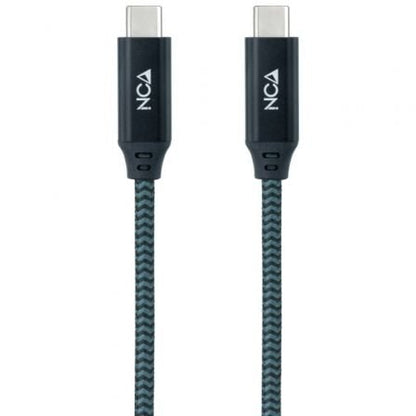 Cable usb 3.2 nanocable 10.01.4300-comb/ usb tipo-c macho - usb tipo-c macho/ hasta 100w/ 20gbps/ 50cm/ gris y negro