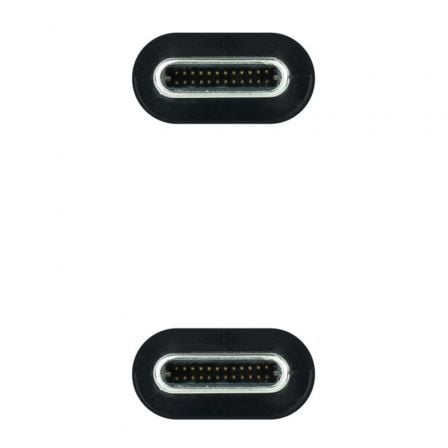 Cable usb 3.2 tipo-c nanocable 10.01.4301-l150-comb/ usb tipo-c macho - usb tipo-c macho/ hasta 100w/ 20gbps/ 1.5m/ gris y negro