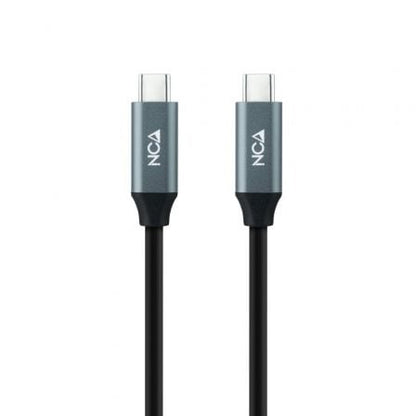 Cable usb 3.2 tipo-c nanocable 10.01.4301 5a 100w/ usb tipo-c macho - usb tipo-c macho/ hasta 100w/ 20gbps/ 1m/ gris y negro