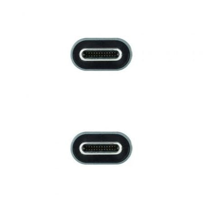 Cable usb 3.2 tipo-c nanocable 10.01.4303/ usb tipo-c macho - usb tipo-c macho/ 3m/ gris y negro