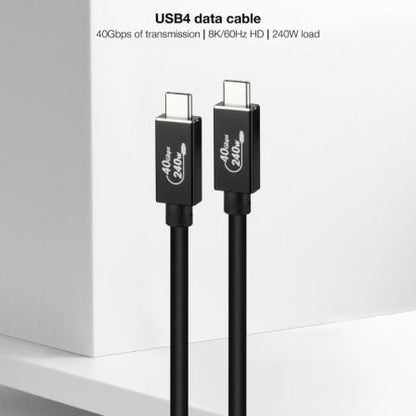 Cable usb 4.0 nanocable 10.01.5001/ usb tipo-c macho - usb tipo-c macho/ hasta 240w/ 40gbps/ 1m/ negro