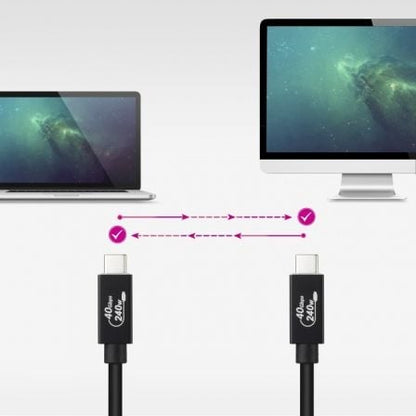 Cable usb 4.0 nanocable 10.01.5001/ usb tipo-c macho - usb tipo-c macho/ hasta 240w/ 40gbps/ 1m/ negro