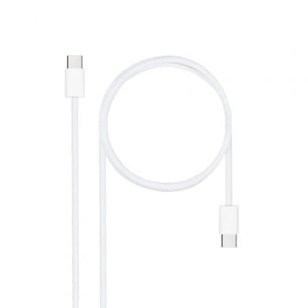 Cable usb 2.0 tipo-c nanocable 10.01.6001-co/ usb tipo-c macho - usb tipo-c macho/ hasta 60w/ 480mbps/ 1m/ blanco