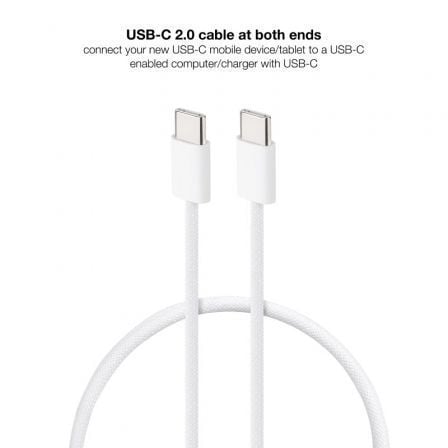 Cable usb 2.0 tipo-c nanocable 10.01.6001-co/ usb tipo-c macho - usb tipo-c macho/ hasta 60w/ 480mbps/ 1m/ blanco