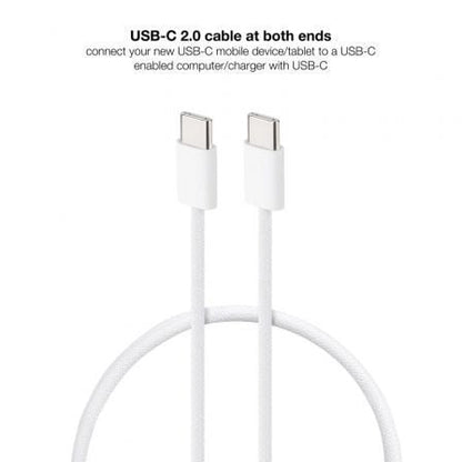 Cable usb 2.0 tipo-c nanocable 10.01.6002-co/ usb tipo-c macho - usb tipo-c macho/ hasta 60w/ 480mbps/ 2m/ blanco