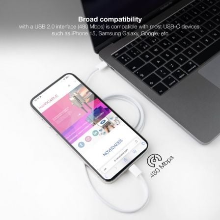 Cable usb 2.0 tipo-c nanocable 10.01.6002-co/ usb tipo-c macho - usb tipo-c macho/ hasta 60w/ 480mbps/ 2m/ blanco