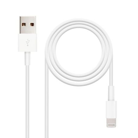 Cable usb 2.0 lightning nanocable 10.110.0401/ usb macho - lightning macho/ 1m/ blanco