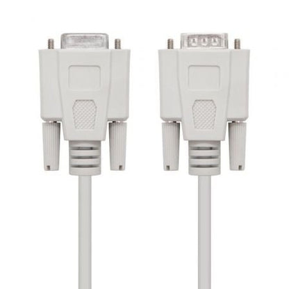 Cable serie null modem nanocable 10.14.0502/ db9 macho - db9 hembra/ 1.8m/ beige